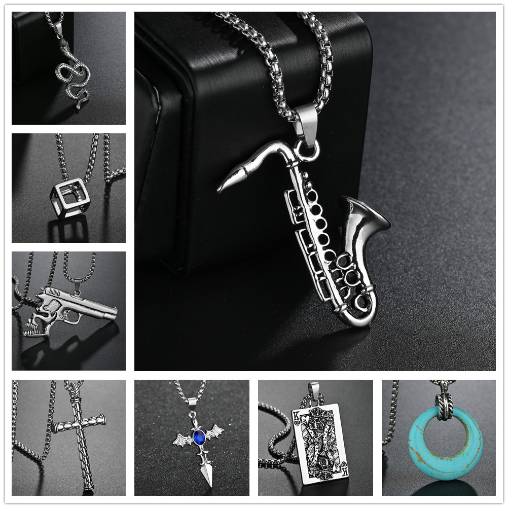 Musical Instrument All - Classic Saxophone Men Necklace Stainless Steel