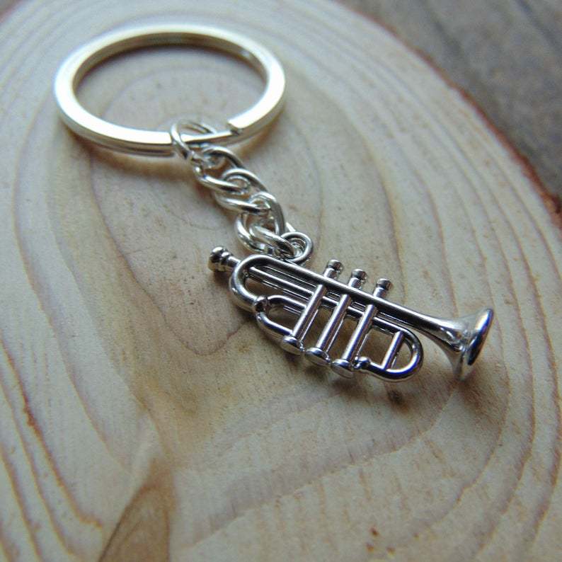 Musical Instrument Trombone - trombone keychain Horn keyring Trumpet keychain