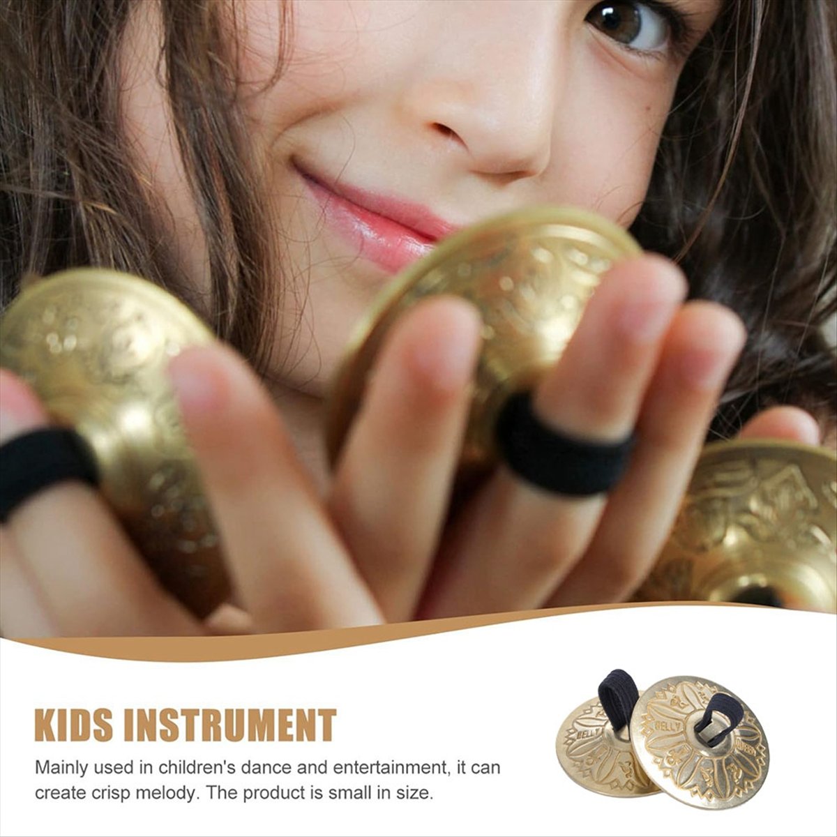 Musical Instrument Zills - T34C Finger Cymbals, Hand Cymbal Belly