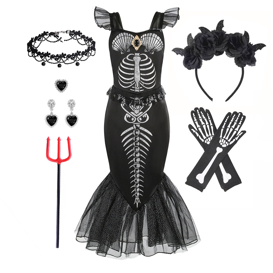 Musical Instrument Trombone - Horro Mermaid Skeleton Costume for Littler