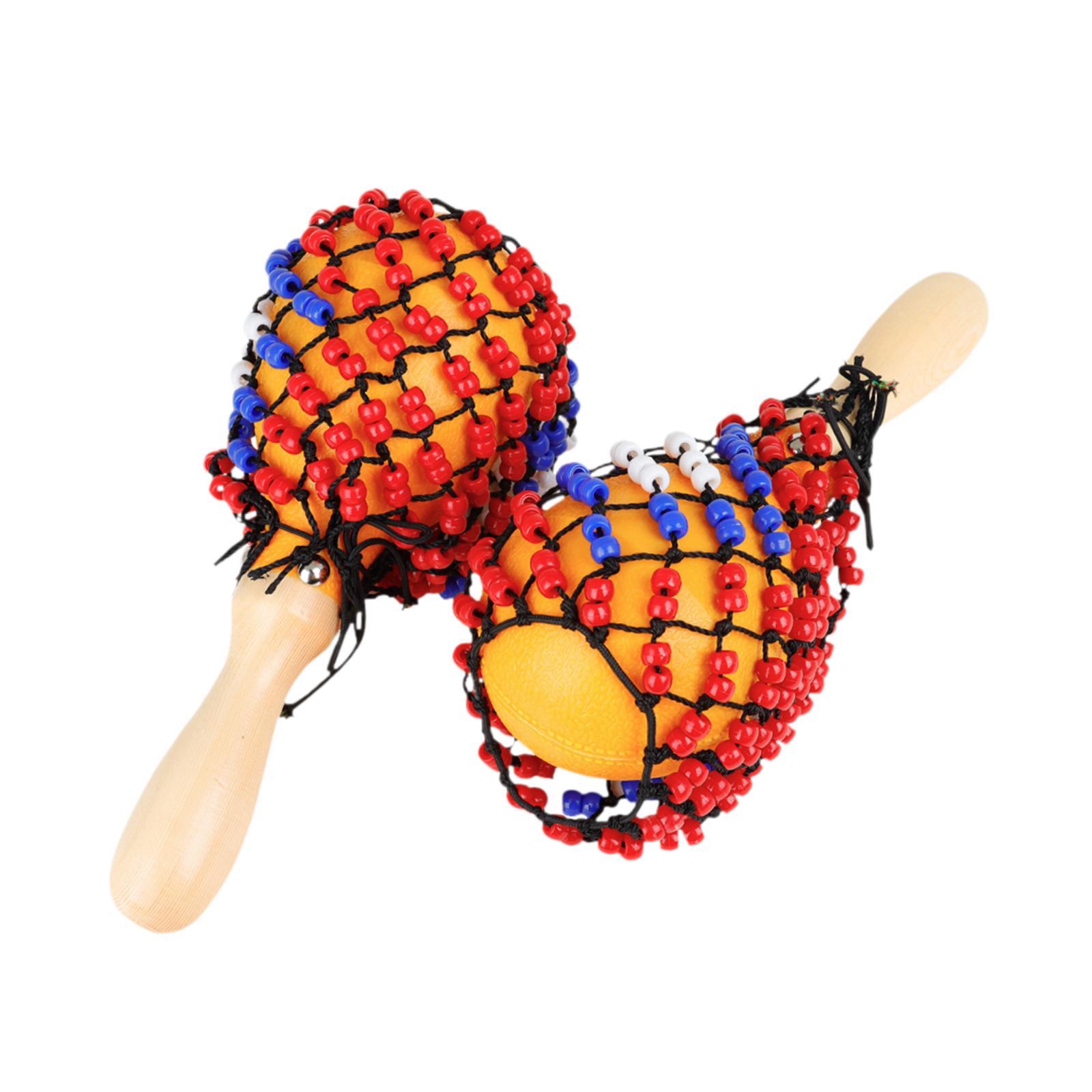 Musical Instrument Net - 2x Wooden Maracas Sand Hammers DIY