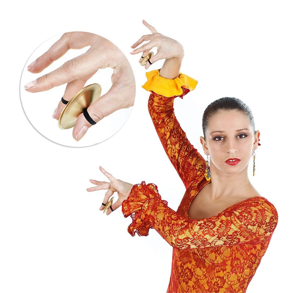 6 Pieces Finger Cymbals Belly  - Musical Instrument Zills 评论和价格