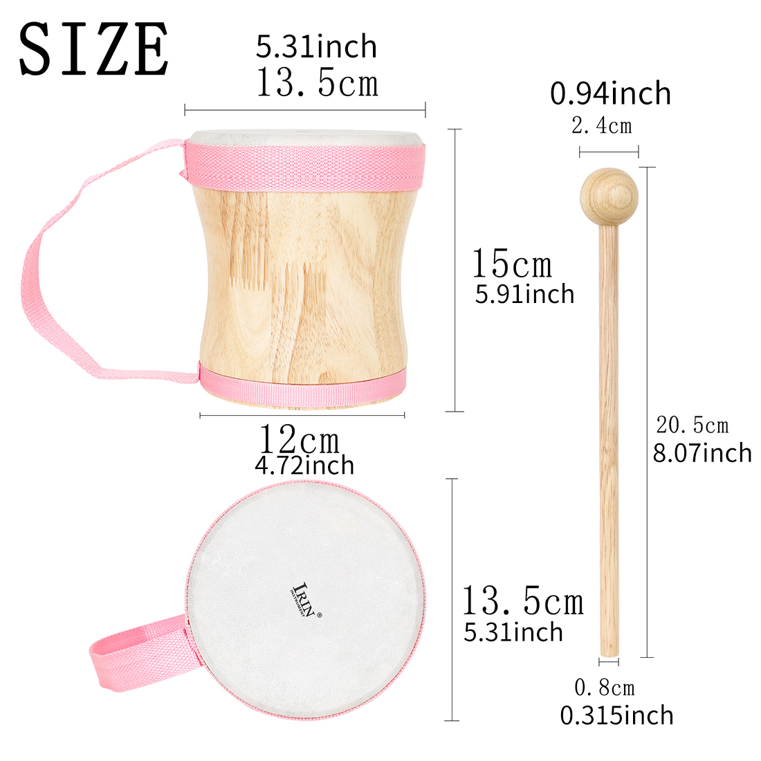 Kids Wooden Hand Drum with Goa - Musical Instrument All 评论和价格