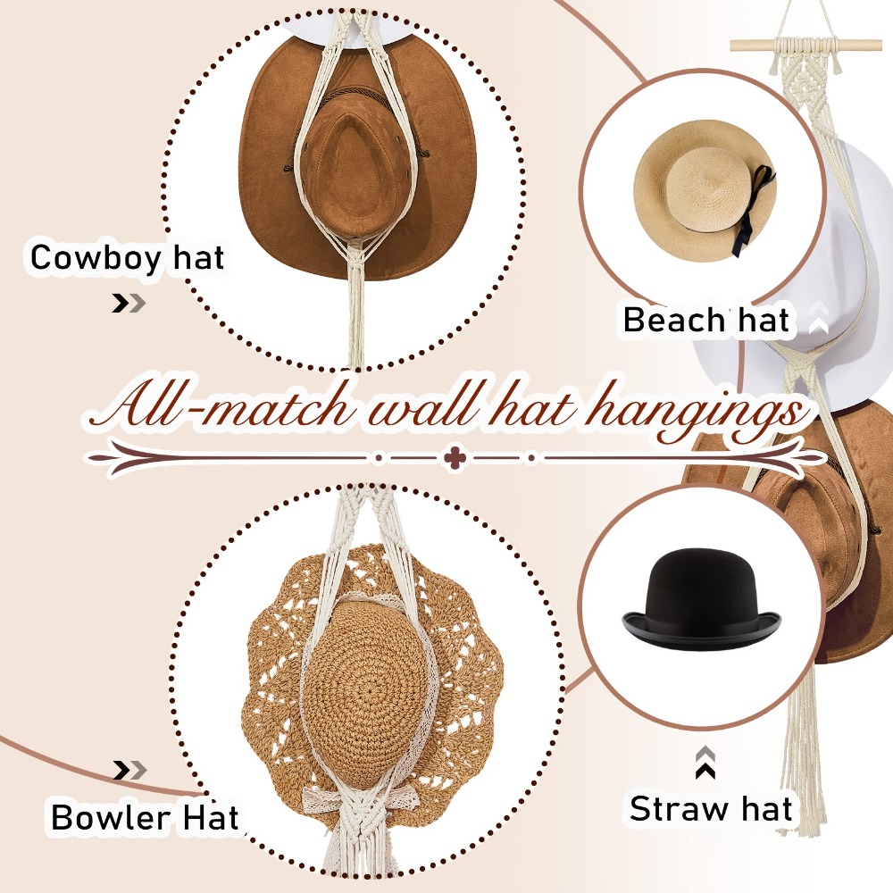 Bohemian Macrame Hat Hanger Ha - Musical Instrument Jazz 评论和价格