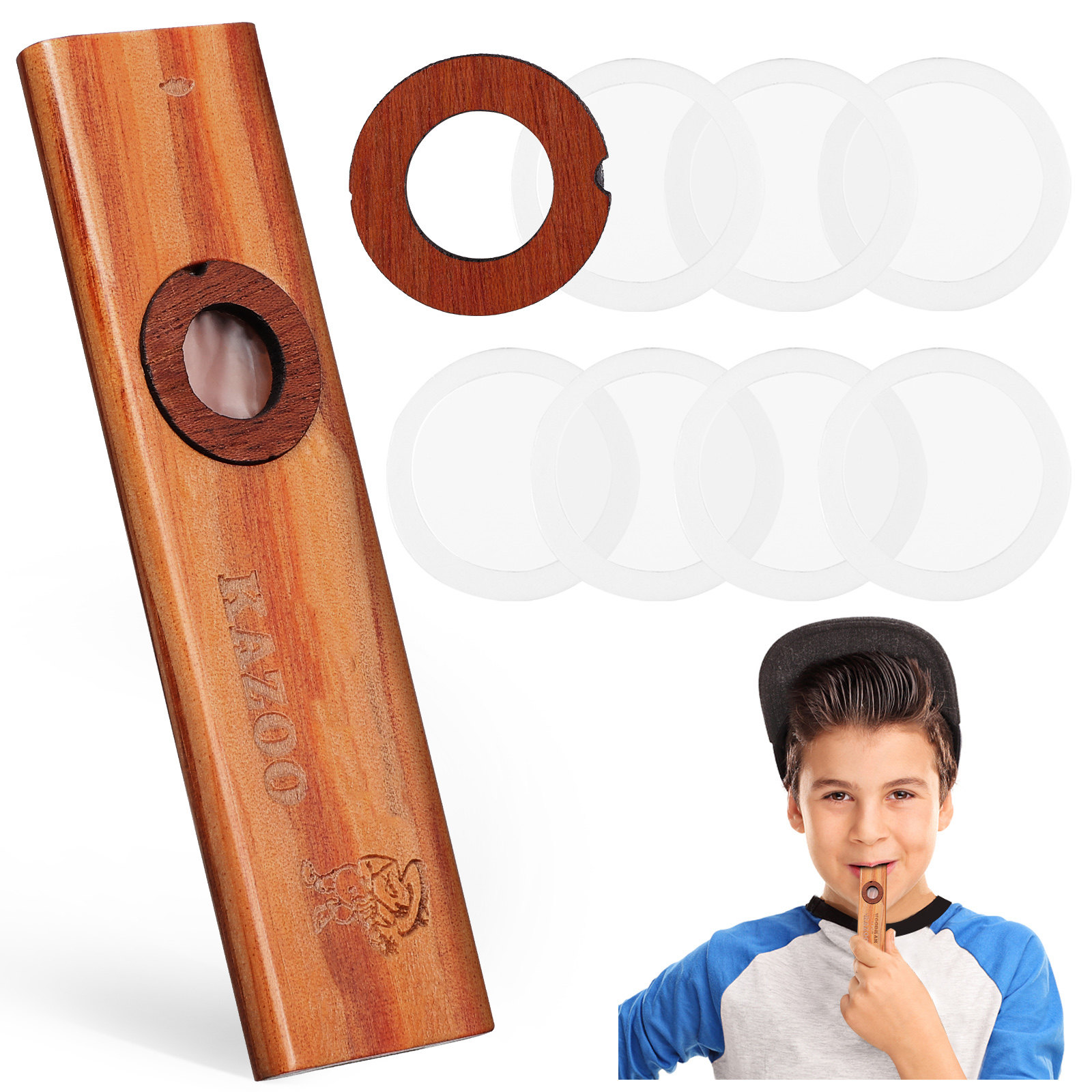 1Set Real Wood Kazoo Simple to - Musical Instrument Ukulele 评论和价格