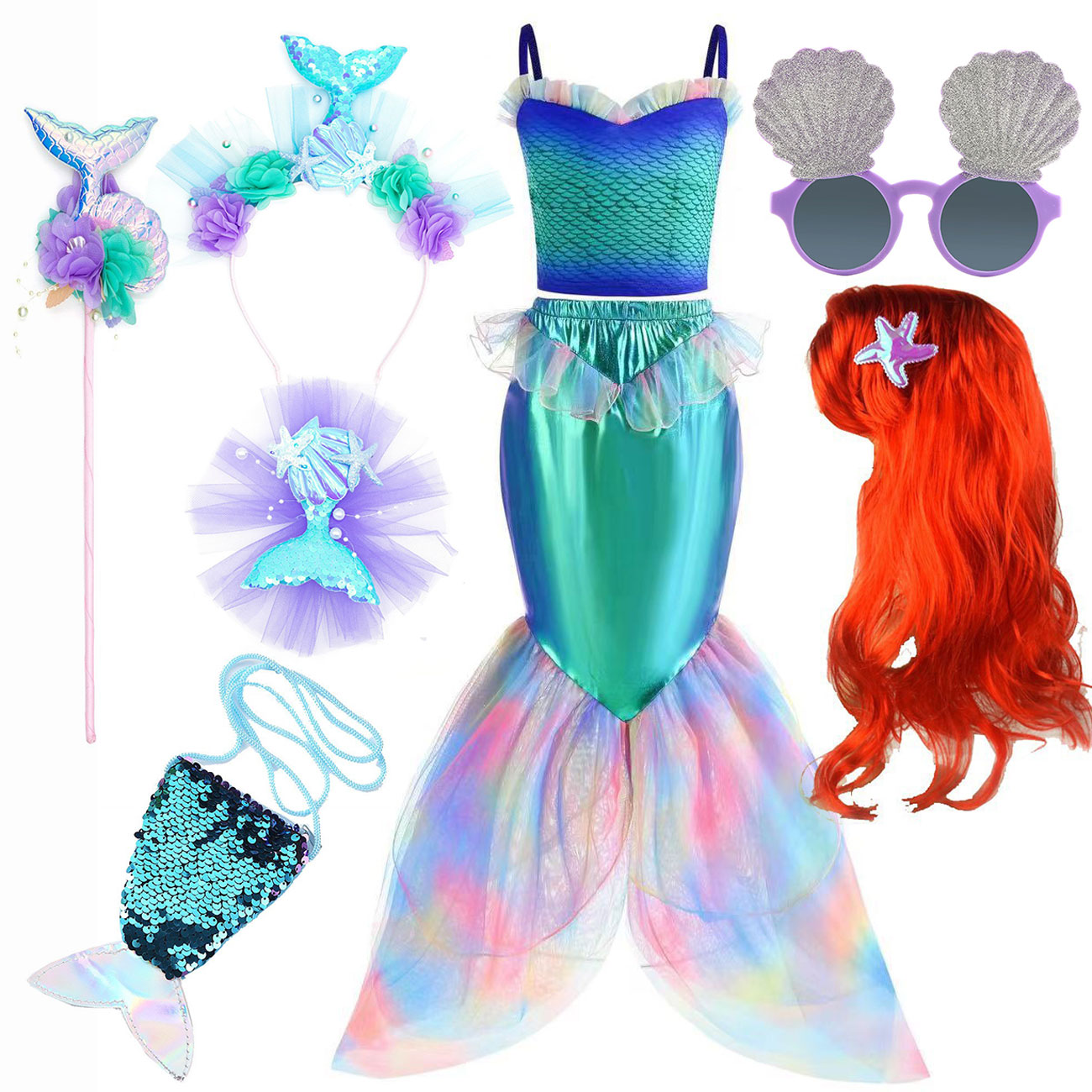 Disney Mermaid Dress Up Costum - Musical Instrument Trombone 评论和价格