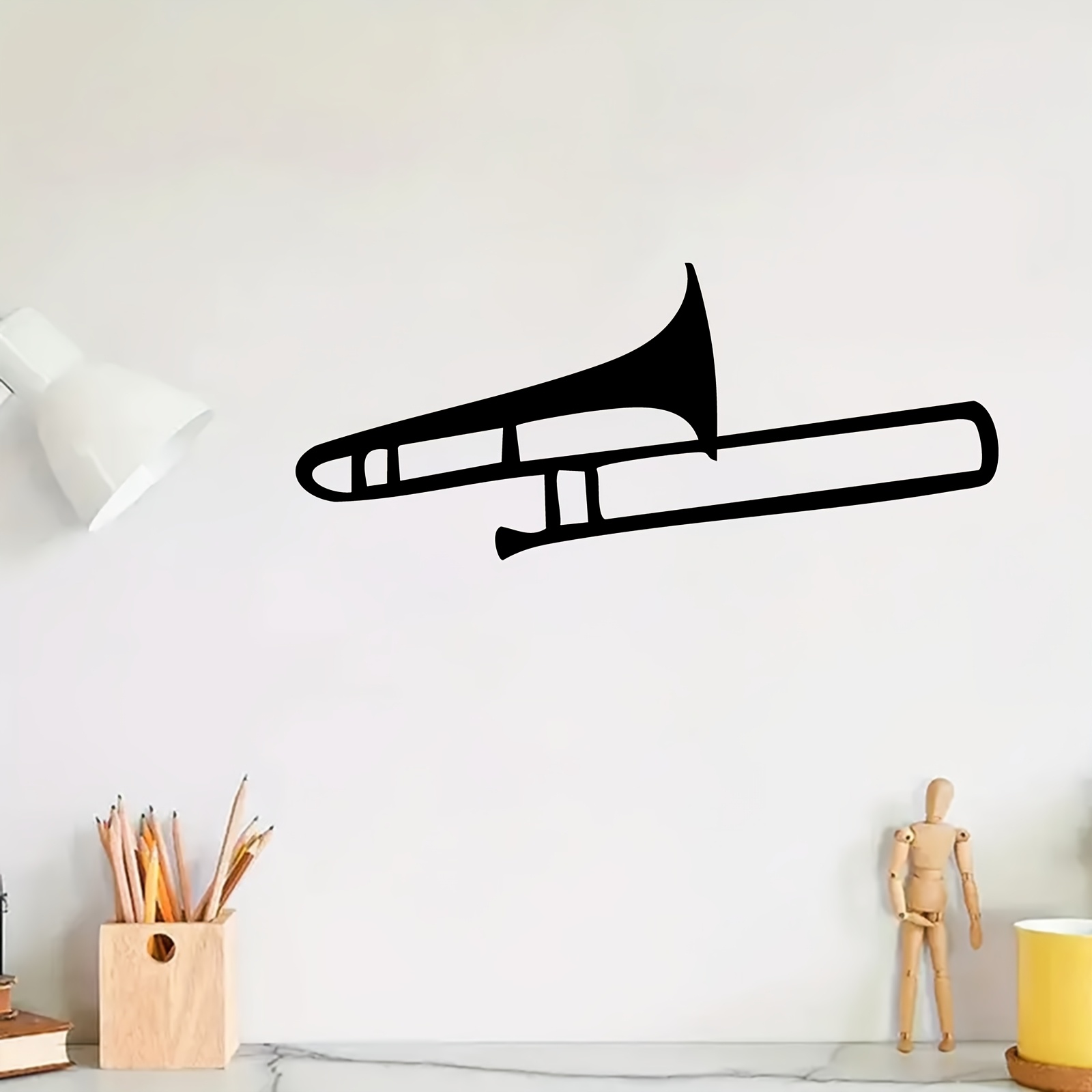 Iron Trombone Sculpture Weathe - Musical Instrument Trombone 评论和价格