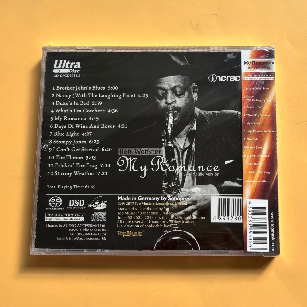 Ben Webster My Romance Jazz CD - Musical Instrument Jazz 评论和价格